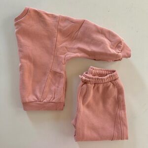 Zara Kids Pink Sweatshirt and Jogger Set
